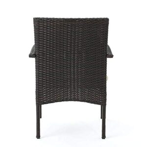 Christopher Knight Home Cordoba Outdoor PE Wicker Dining Chairs, 2-Pcs Set, Multibrown