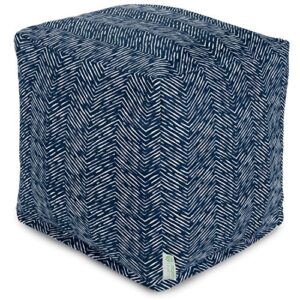 majestic home goods south west indoor / outdoor bean bag ottoman pouf cube, 17″ l x 17″ w x 17″ h, navy