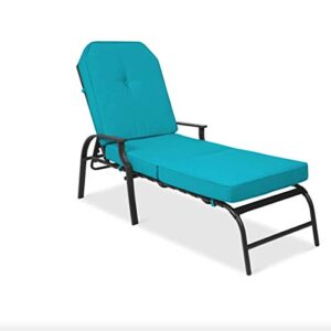 almacén outdoor 5 recline position adjustable chaise lounge chair sun bed lounger recliner 2 soft thick comfortable backrest and lounge cushion garden patio deck veranda swimming pool beach use