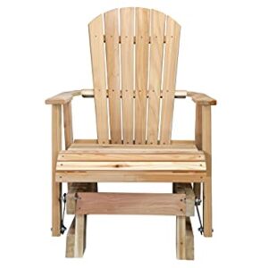 Kilmer Creek 2ft Natural Cedar Fanback Adirondack-Style Glider, Amish Crafted