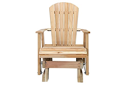 Kilmer Creek 2ft Natural Cedar Fanback Adirondack-Style Glider, Amish Crafted