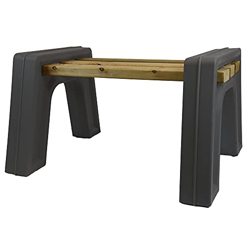 RTS Companies Inc Home Accents Custom Length Lightweight Indoor or Outdoor Backless Bench Ends, (Wood & Screws Sold Separately), Graphite