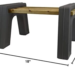 RTS Companies Inc Home Accents Custom Length Lightweight Indoor or Outdoor Backless Bench Ends, (Wood & Screws Sold Separately), Graphite