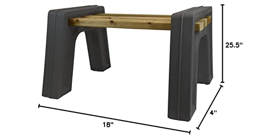 RTS Companies Inc Home Accents Custom Length Lightweight Indoor or Outdoor Backless Bench Ends, (Wood & Screws Sold Separately), Graphite