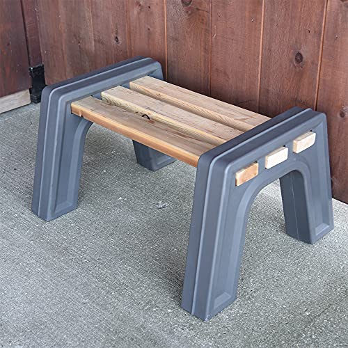 RTS Companies Inc Home Accents Custom Length Lightweight Indoor or Outdoor Backless Bench Ends, (Wood & Screws Sold Separately), Graphite