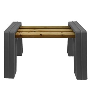 RTS Companies Inc Home Accents Custom Length Lightweight Indoor or Outdoor Backless Bench Ends, (Wood & Screws Sold Separately), Graphite