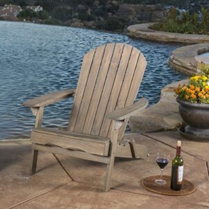 GDFStudio Halley Outdoor Reclining Wood Adirondack Chair with Footrest (1, Grey)