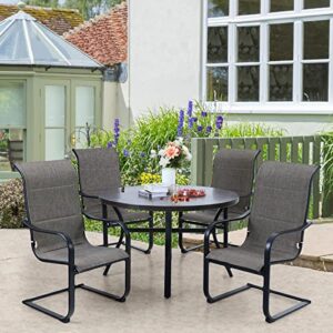 Sophia & William Patio Dining Chairs C Spring Motion Chairs for 6 High Back Patio Chairs Quick Dry Textilene Outdoor Furniture Support 350lbs for Lawn Garden Balcony Pool Backyard Weather Resistant