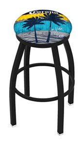 holland bar stool co. indoor/outdoor/patio modern home office l8b2b corona (sunset) 25″ swivel counter stool with black wrinkle finish