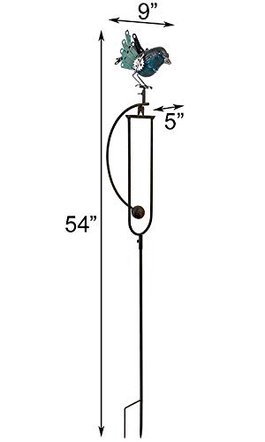 Esschert Staked Metal Mechanical Bluebird Rocker, 54" H