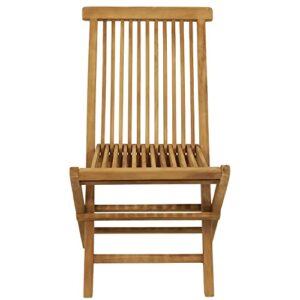 Sunnydaze Hyannis Solid Teak Outdoor Folding Dining Chair - Light Wood Stain Finish - Patio, Deck, Lawn, Garden, Terrace or Backyard Spare Seat - 1 Chair