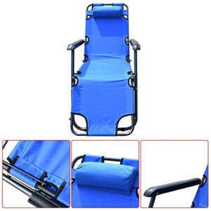 labworkauto Portable Lounge Chairs Folding Reclining Chairs Sun Patio Chaise Chair Pool Lawn (Blue)