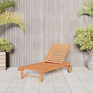 Amazonia Garopaba 1-Piece Poolside Chaise Lounger | Eucalyptus Wood | Ideal for Outdoors and Indoors, 72Lx26Wx38H