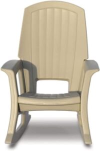 lbong heavy duty all weather outdoor porch rocker,resin outdoor rocker,easy to assemble deck and patio,600lbs capacity (sand tan)