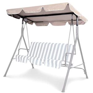 nbcv replacement canopy for swing seat 2 & 3 seater hammock cover top garden outdoor, replacement canopy top cover with 4 reinforced corner pockets, waterproof,beige,164x114x15cm
