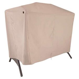 modern leisure 2922 chalet two seater patio canopy swing cover (87 l x 64 d x 66 h) water-resistant, beige