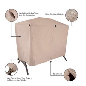 Modern Leisure 2922 Chalet Two Seater Patio Canopy Swing Cover (87 L x 64 D x 66 H) Water-Resistant, Beige
