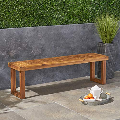 Christopher Knight Home Kemp Outdoor Acacia Wood Bench, Sandblast Natural Finish