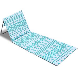 benefitusa outdoor portable lounge chair beach reclining lounger chair ground mat beach pool (stripe)