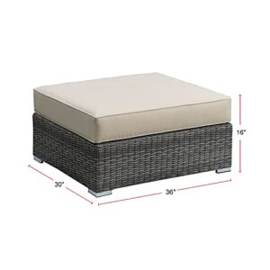 simple relax Tessio Outdoor Modular Patio Resin Wicker Ottoman in Beige