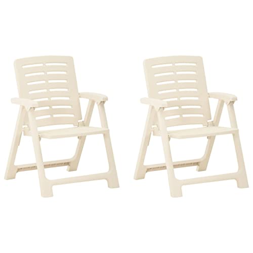 vidaXL Garden Chairs 2 pcs Plastic White