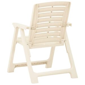 vidaXL Garden Chairs 2 pcs Plastic White