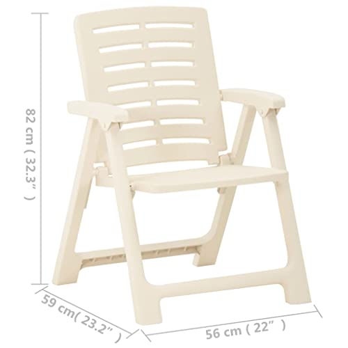 vidaXL Garden Chairs 2 pcs Plastic White