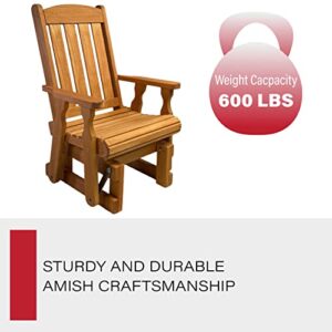 Amish Casual Heavy Duty 600 Lb Mission High Back Treated Glider Chair (Cedar Stain)