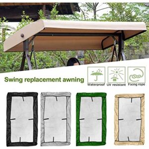 Malintar Swing Canopy Replacement Cover, Swing Canopy Cover Waterproof Oxford Cloth, Swing Canopy Cover Outdoor Garden Chair Sunscreen Cover Top Cover for Seat Furniture (Beige), Malintar