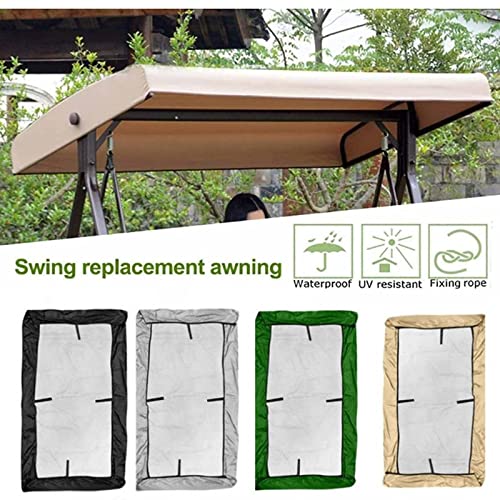 Malintar Swing Canopy Replacement Cover, Swing Canopy Cover Waterproof Oxford Cloth, Swing Canopy Cover Outdoor Garden Chair Sunscreen Cover Top Cover for Seat Furniture (Beige), Malintar