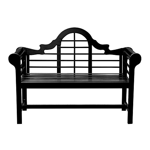 Achla Designs OFB-11 Lutyens Indoor/Outdoor Garden Bench, Black, 4 ft