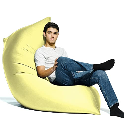 Yogibo Zoola Max Outdoor Bean Bag Chair, Oversized Beanbag Couch, Water Resistant, Cozy Patio Deck Lounge Furniture, Sunshine