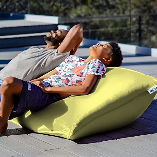 Yogibo Zoola Max Outdoor Bean Bag Chair, Oversized Beanbag Couch, Water Resistant, Cozy Patio Deck Lounge Furniture, Sunshine