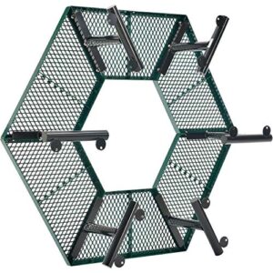 Global Industrial Hexagon Outdoor Tree Bench, Expanded Metal, 73" L x 63" W x 18" H, Green