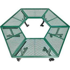 Global Industrial Hexagon Outdoor Tree Bench, Expanded Metal, 73" L x 63" W x 18" H, Green