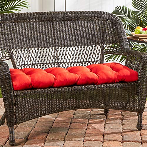 South Pine Porch Solid Salsa Red 44-inch Swing/Bench Cushion, 1 Count (Pack of 1)