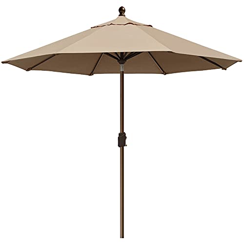 EliteShade USA 10-Year-Non-Fading Sunumbrella 9Ft Market Umbrella Patio Umbrella Outdoor Table Umbrella with Ventilation,Heather Beige