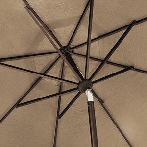 EliteShade USA 10-Year-Non-Fading Sunumbrella 9Ft Market Umbrella Patio Umbrella Outdoor Table Umbrella with Ventilation,Heather Beige