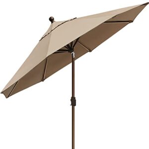 EliteShade USA 10-Year-Non-Fading Sunumbrella 9Ft Market Umbrella Patio Umbrella Outdoor Table Umbrella with Ventilation,Heather Beige