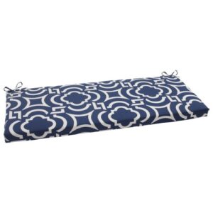 pillow perfect outdoor/indoor carmody navy bench/swing cushion, 1 count (pack of 1), blue