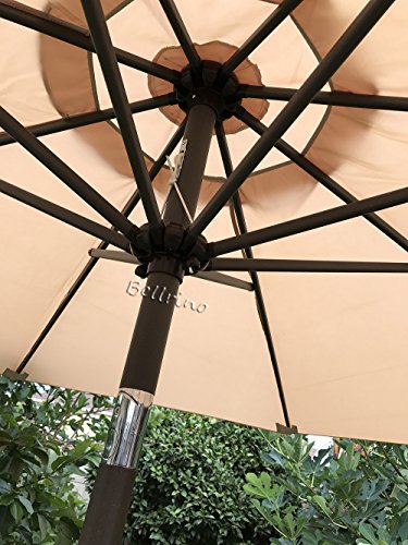 BELLRINO DECOR Replacement STRONG & THICK Umbrella Canopy for 9ft 6 Ribs (Canopy Only) (BEIGE)