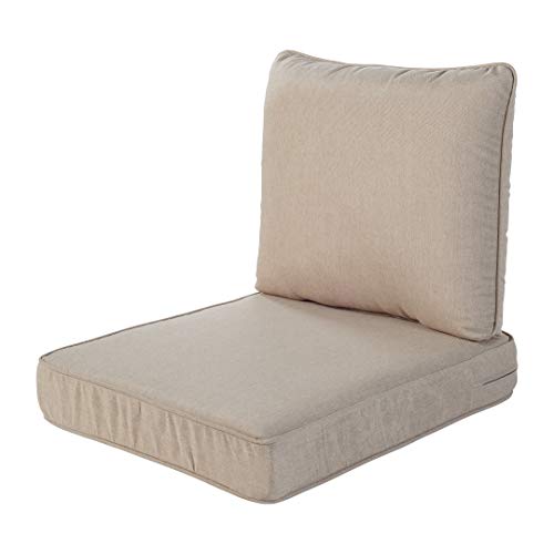 Quality Outdoor Living 29-BG23SB 29-BG02SB All-Weather Deep Seating Chair Cushion, 23x26, Beige