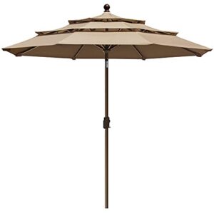 eliteshade usa 10-year-non-fading sunumbrella 9ft 3 tiers market umbrella patio umbrella outdoor table umbrella with ventilation,heather beige