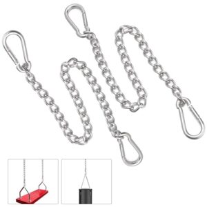 hanging chair chain with carabiners – 2 pack stainless steel hanging kits heavy duty for hammock swing punching bags sandbag indoor outdoor 440lb capacity