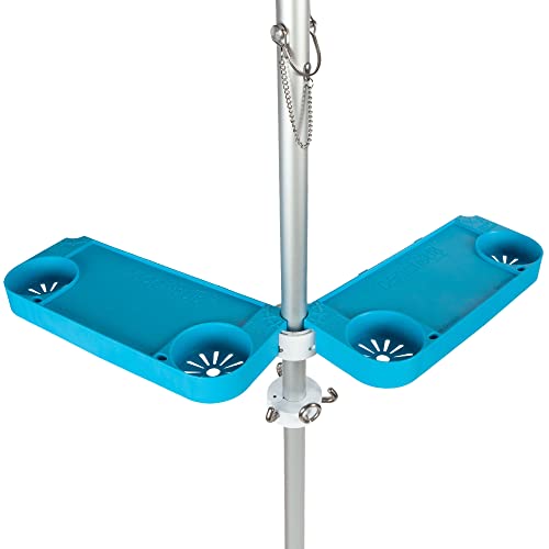 BEACHBUB Tray Table System - Beach Umbrella Tray Table with 4 Cup Holders - Beach Trip Must Haves Table for Vacation - Easy Clip on & Clip Off Outdoor Tray Table, Pool Umbrella Table and Beach Table