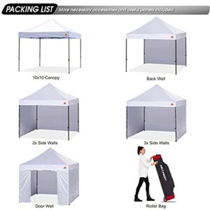 ABCCANOPY Heavy Duty Ez Pop up Canopy Tent with Sidewalls 10x10, White