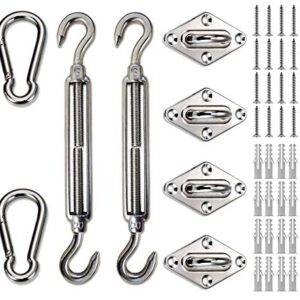 LOVE STORY Hardware Kit 6 Inches 316 Stainless Steel for Rectangle and Square Sun Shade Sail Installation