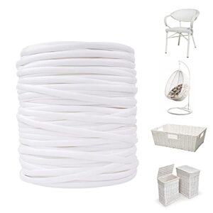 wicker repair material， flat synthetic rattan weaving material plastic rattan for knit and repair chair table,storage basket,ect (white a)