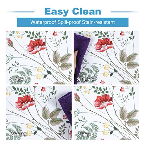 ASPMIZ Floral Tablecloth, Wild Flower Table Cloth, Spring Summer Waterproof Wrinkle Free Tablecloth for Outdoor, Picnic, Camping, Party, Kitchen, Dining Room, Rectangle 60 x 84 inch