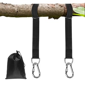 Tree Swing Hanging Straps Kit, 5FT Extra Long Straps, Heavy Duty Holds 2200LBS with Safer Lock Snap Carabiners & Carry Pouch Bag, Hanging Straps Kit for Tree Swing & Hammocks